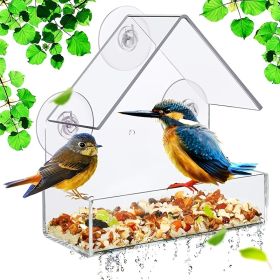 1pc Acrylic Bird Cage; Adsorption Bird Feeder For Outdoor; Transparent Plexiglass Bird Feeder; hummingbird feeder