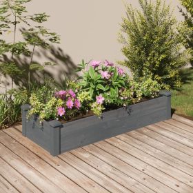 Garden Raised Bed with Liner Gray 47.2"x17.7"x9.8" Solid Wood Fir