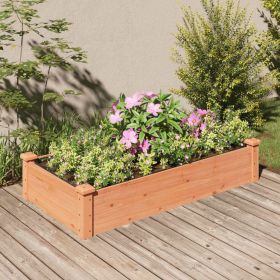 Garden Raised Bed with Liner Brown 47.2"x23.6"x9.8" Solid Wood Fir