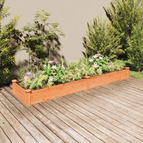 Garden Raised Bed with Liner Brown 94.5"x23.6"x9.8" Solid Wood Fir