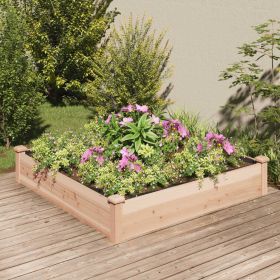 Garden Raised Bed with Liner 47.2"x47.2"x9.8" Solid Wood Fir