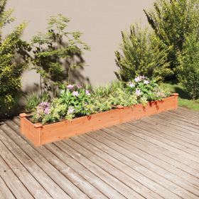 Garden Raised Bed with Liner Brown 94.5"x17.7"x9.8" Solid Wood Fir