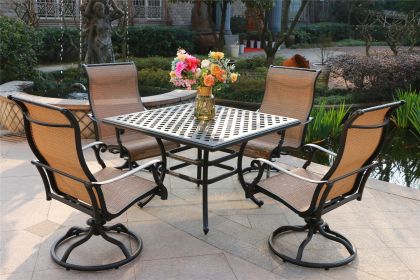 Square 4 - Person 43.19" Long Aluminum Dining Set