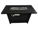 Living Source International 25" H x 42" W Steel Outdoor Fire Pit Table with Lid (Black)