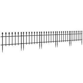 Outsunny Metal Decorative Garden Fence, 9.2' x 17.25" 5 Pack Steel Fence Panels, Decorative Border Fence for Landscape, Flower Bed, Yard Decor