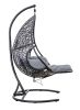 Patio PE Rattan Swing Chair With Stand and Leg Rest for Balcony, Courtyard