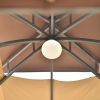 10ft W*12ft L Outdoor Double Vents Gazebo Patio Metal Canopy with Screen and LED Lights for Backyard; Poolside; Brown