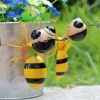 2pcs/set, Metal Bee Decorations, Patio Art Garden Decoration, Cute Bee Lawn Decorations, Hanging Wall Sculpture, Hanging Decorations, Garden Patio Dec