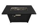 Living Source International 24" H x 54" W Steel Outdoor Fire Pit Table with Lid (Black)