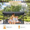 3-Seat Patio Outdoor Swing with Adjustable Tilt Canopy