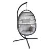 Discover Ultimate Comfort: Outdoor Egg Swing Chair with Soft Grey Cushions