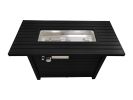 Living Source International 25" H x 42" W Steel Outdoor Fire Pit Table with Lid (Black)