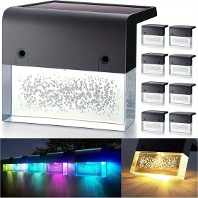 4pcs/6pcs/8pcs/10pcs/12pcs Solar Wall Lights, LED Color Changing Solar Step Lights Outdoor, Imitation Crystal Bubbles With 2 Lighting Modes (quantity: 8)