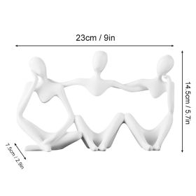 Nordic Art Abstract Thinker Statue Home Crafts Resin Statues Abstract Figure Sculpture Thinker Table Office Home Desktop Decor (Ships From: CN, Color: C1- White)