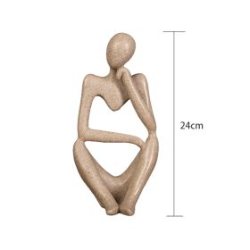 Nordic Abstract Thinker Statue Home Crafts Small Ornaments Resin Sculpture Statue Figurine Interior Office Home Modern Art Decor (Ships From: China, Color: Type A2)