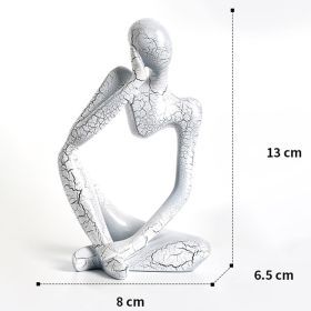 Nordic Art Abstract Thinker Statue Home Crafts Resin Statues Abstract Figure Sculpture Thinker Table Office Home Desktop Decor (Ships From: CN, Color: A1 - White - Small)