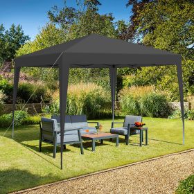 Outdoor 10x 10Ft Pop Up Gazebo Canopy Tent with 4pcs Weight sand bag,with Carry Bag (Color: Black)