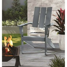 Wood Outdoor Modern Adirondack Chair (Color: Gray)