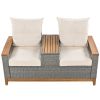 Outdoor Comfort Adjustable Loveseat; Armrest With Storage Space With 2 Colors; Suitable For Courtyards; Swimming Pools