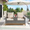 Outdoor Comfort Adjustable Loveseat; Armrest With Storage Space With 2 Colors; Suitable For Courtyards; Swimming Pools